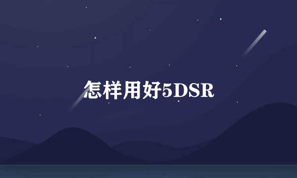 怎样用好5DSR