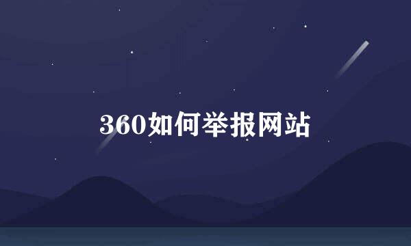 360如何举报网站