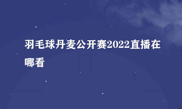 羽毛球丹麦公开赛2022直播在哪看