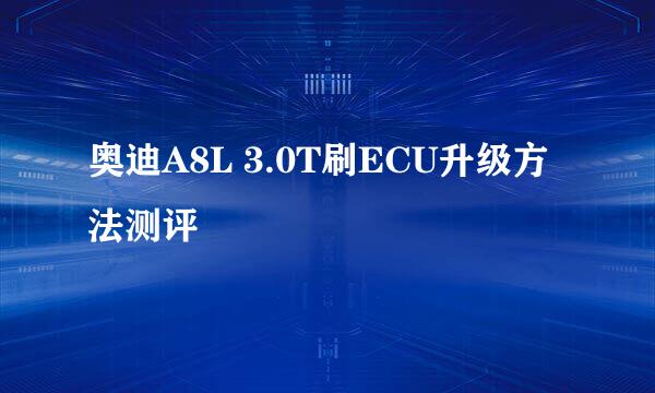 奥迪A8L 3.0T刷ECU升级方法测评