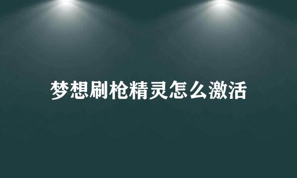 梦想刷枪精灵怎么激活