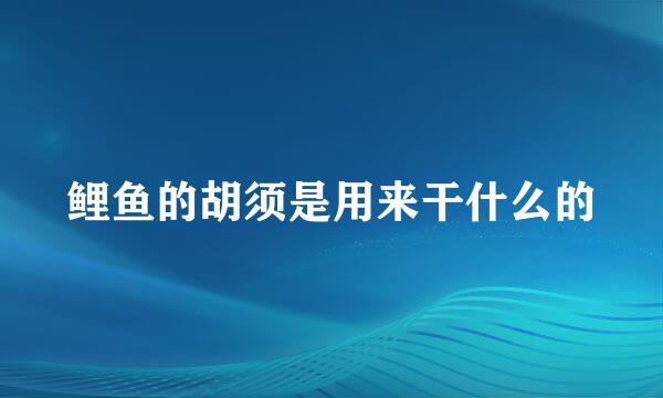 鲤鱼的胡须是用来干什么的