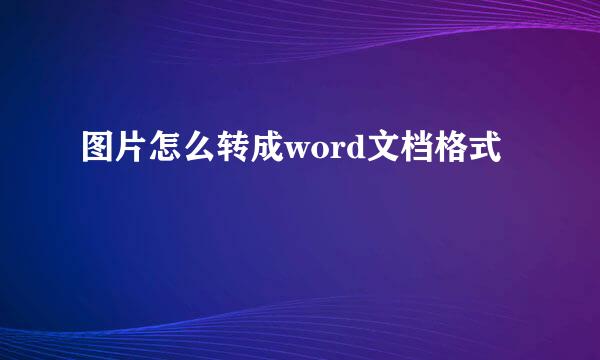 图片怎么转成word文档格式