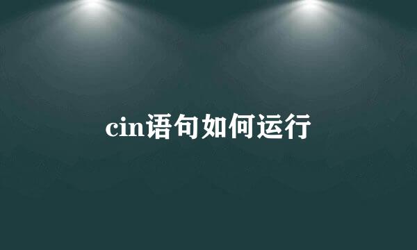 cin语句如何运行