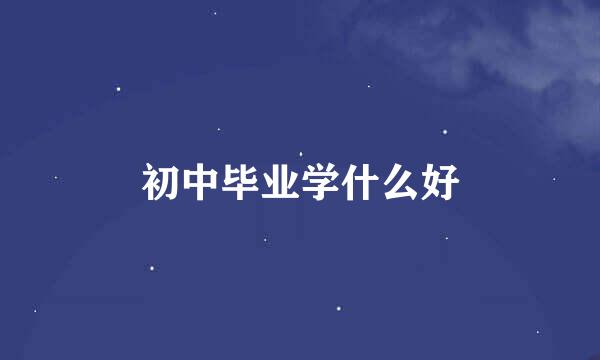 初中毕业学什么好