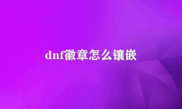 dnf徽章怎么镶嵌