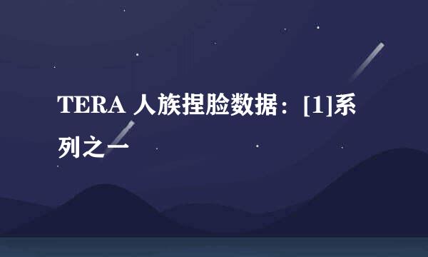 TERA 人族捏脸数据：[1]系列之一