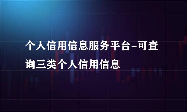 个人信用信息服务平台-可查询三类个人信用信息