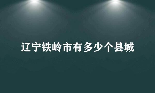 辽宁铁岭市有多少个县城