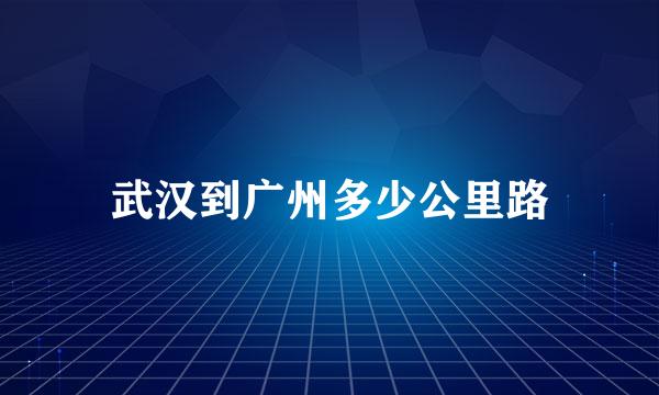 武汉到广州多少公里路