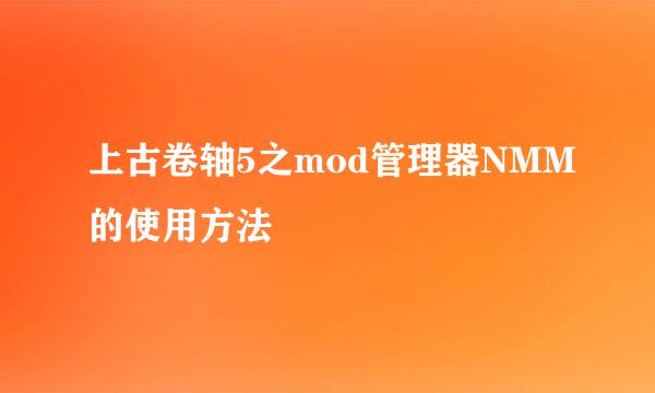 上古卷轴5之mod管理器NMM的使用方法