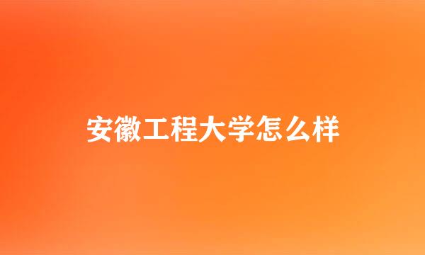 安徽工程大学怎么样