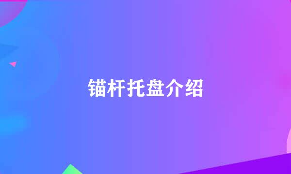 锚杆托盘介绍