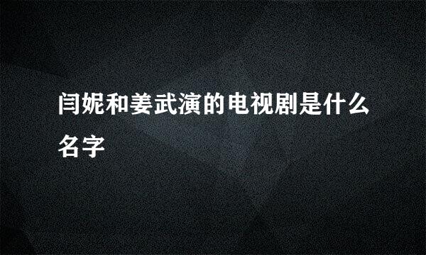 闫妮和姜武演的电视剧是什么名字