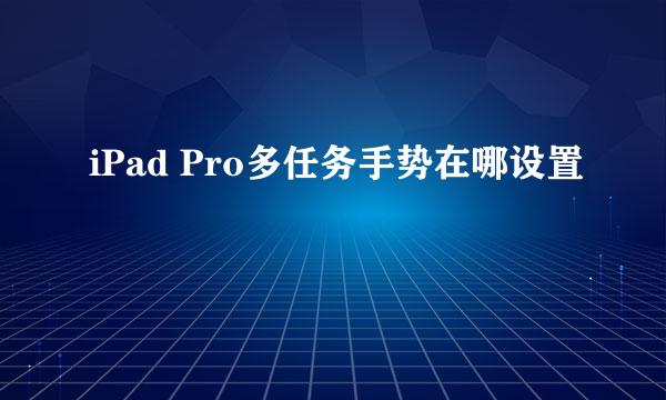 iPad Pro多任务手势在哪设置