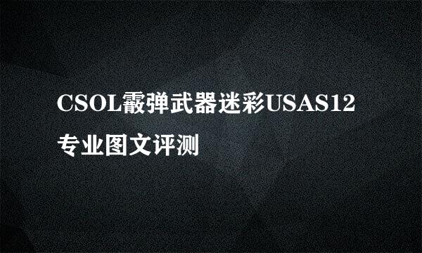 CSOL霰弹武器迷彩USAS12专业图文评测