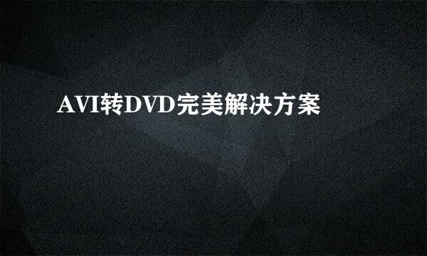 AVI转DVD完美解决方案