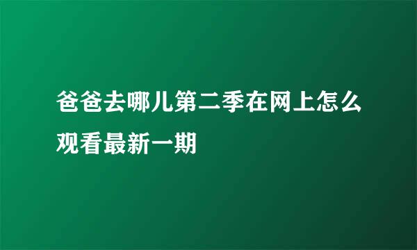 爸爸去哪儿第二季在网上怎么观看最新一期