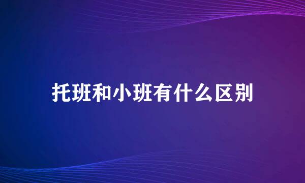 托班和小班有什么区别