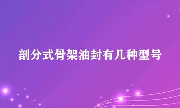 剖分式骨架油封有几种型号