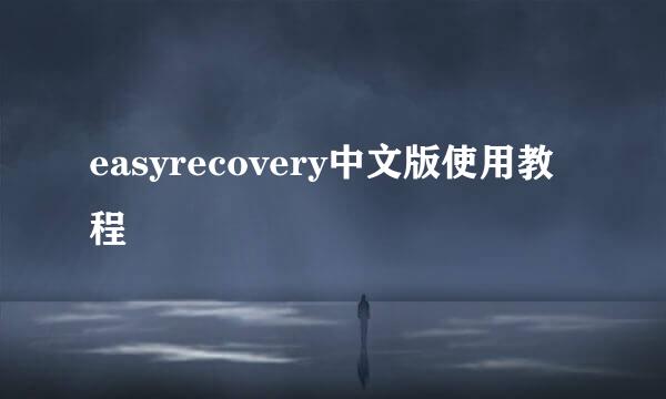 easyrecovery中文版使用教程