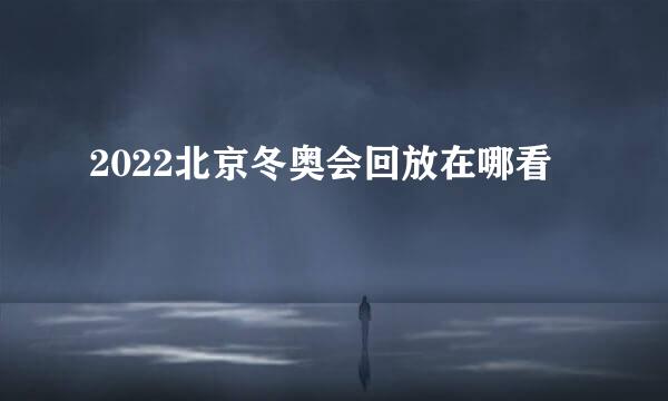 2022北京冬奥会回放在哪看