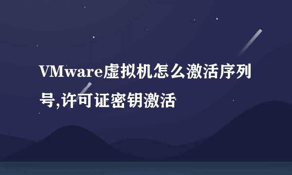 VMware虚拟机怎么激活序列号,许可证密钥激活