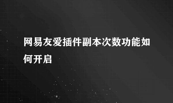 网易友爱插件副本次数功能如何开启