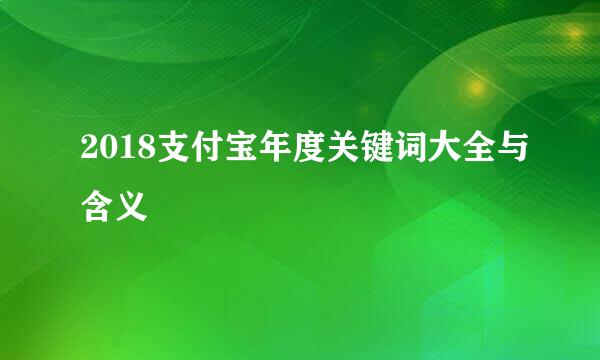 2018支付宝年度关键词大全与含义