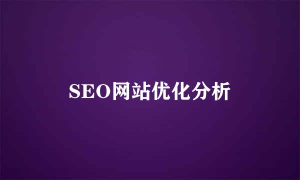 SEO网站优化分析