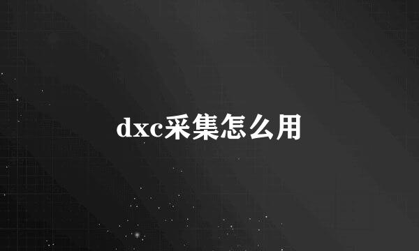 dxc采集怎么用