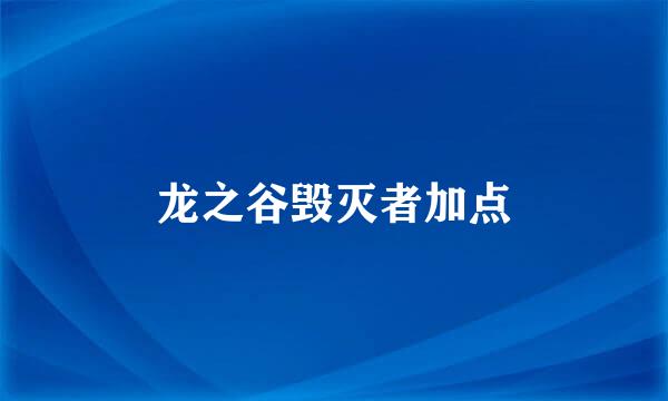 龙之谷毁灭者加点