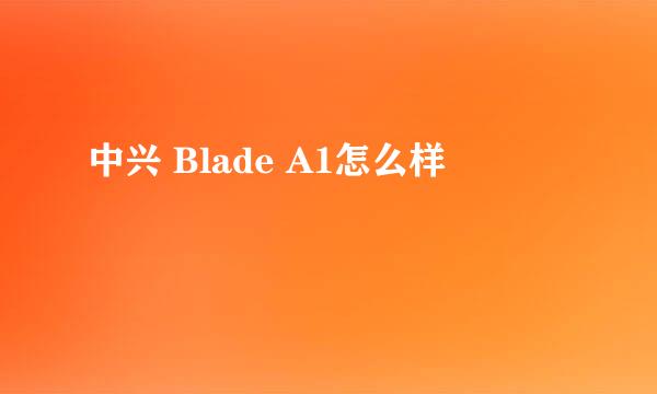 中兴 Blade A1怎么样