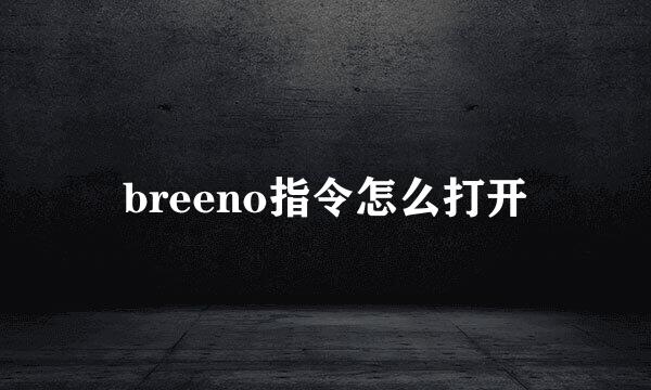 breeno指令怎么打开