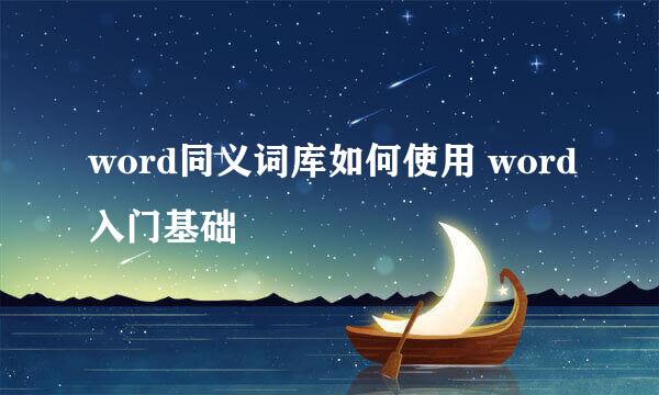 word同义词库如何使用 word入门基础