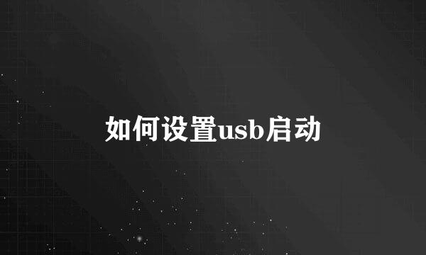 如何设置usb启动