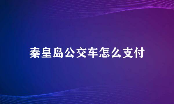 秦皇岛公交车怎么支付