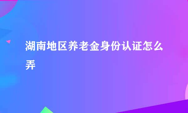 湖南地区养老金身份认证怎么弄