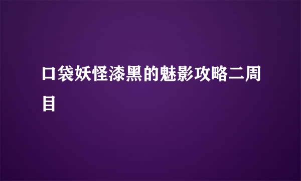 口袋妖怪漆黑的魅影攻略二周目