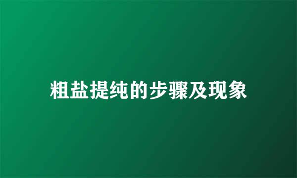 粗盐提纯的步骤及现象