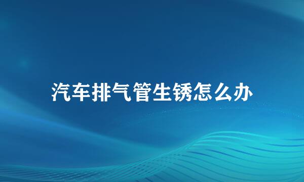 汽车排气管生锈怎么办