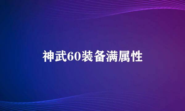 神武60装备满属性