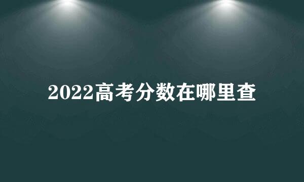 2022高考分数在哪里查