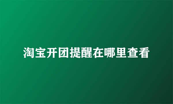 淘宝开团提醒在哪里查看