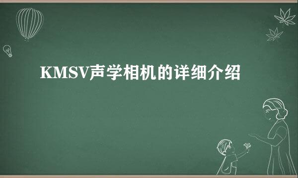 KMSV声学相机的详细介绍