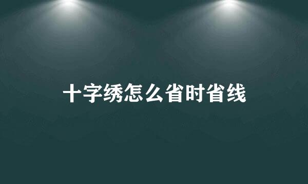 十字绣怎么省时省线