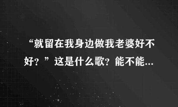 “就留在我身边做我老婆好不好？”这是什么歌？能不能把歌词也给我