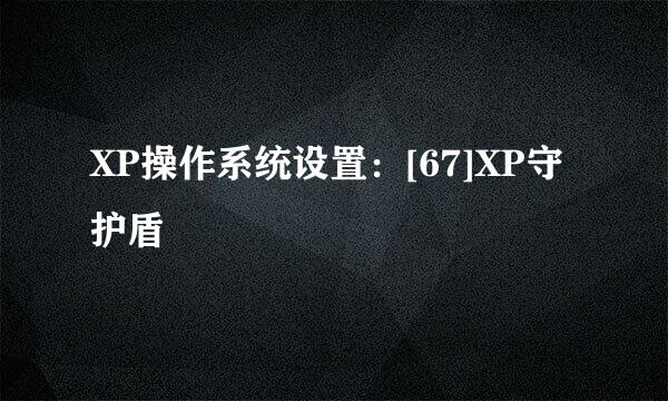 XP操作系统设置：[67]XP守护盾