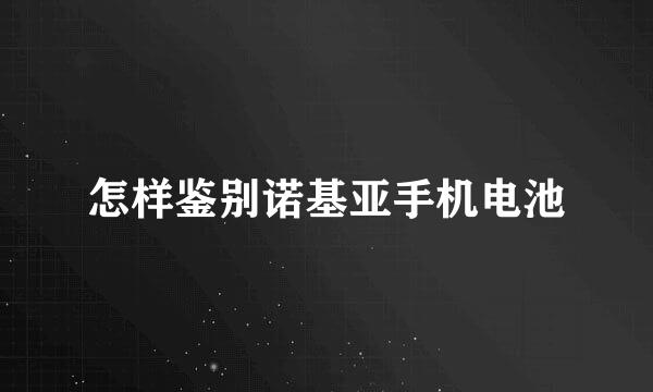 怎样鉴别诺基亚手机电池