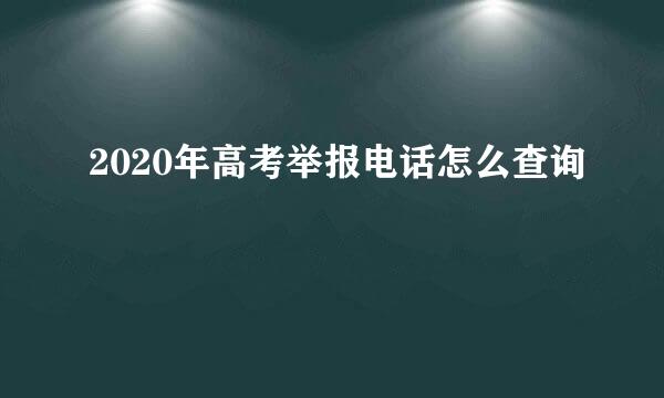 2020年高考举报电话怎么查询